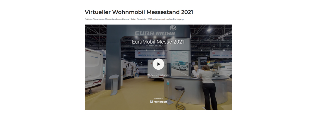 Virtual motorhome exhibition stand